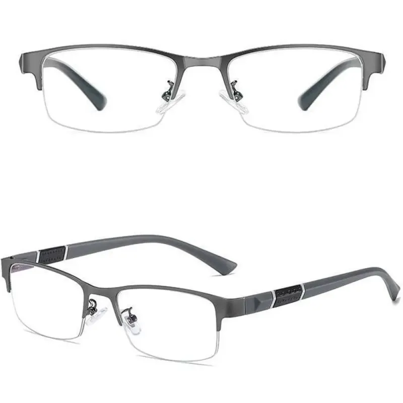 Brille Männer Anti-Blaulicht Business Lesebrille Vintage Halb Rahmen Augenschutz Ultraleichte Büro Brillen_voghion.com