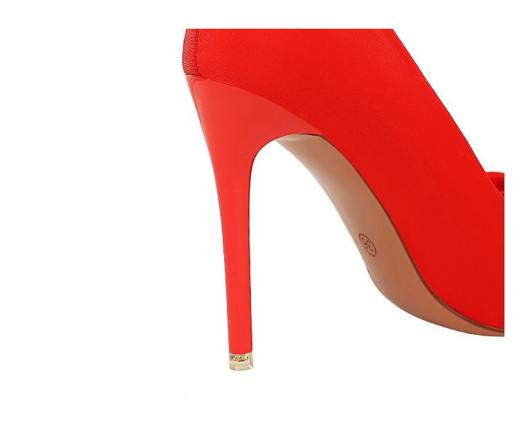 18249-H33 Korean Fashion Banquet Thin Heels, Shallow Mouth, Pointed Water Diamond Bow, High Heel Single Shoes For Women_voghion.com