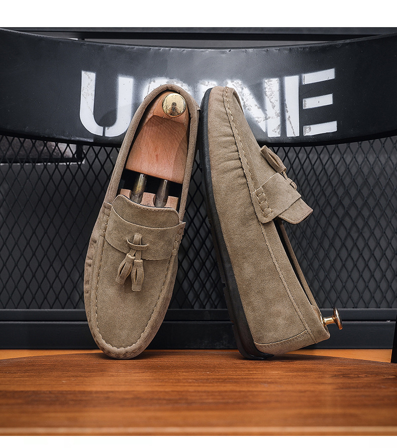 Herrskor Ny stil Trendiga herrskor Slip-on Casual Läderskor Tofs Mjuka Sulor Körskor Herr_voghion.com