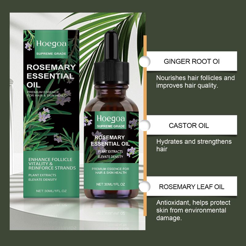 HOEGOA Rosemary Essential Gentle Nourishing Smooth Scalp Massage Daily Hair Care Essence Oil_voghion.com