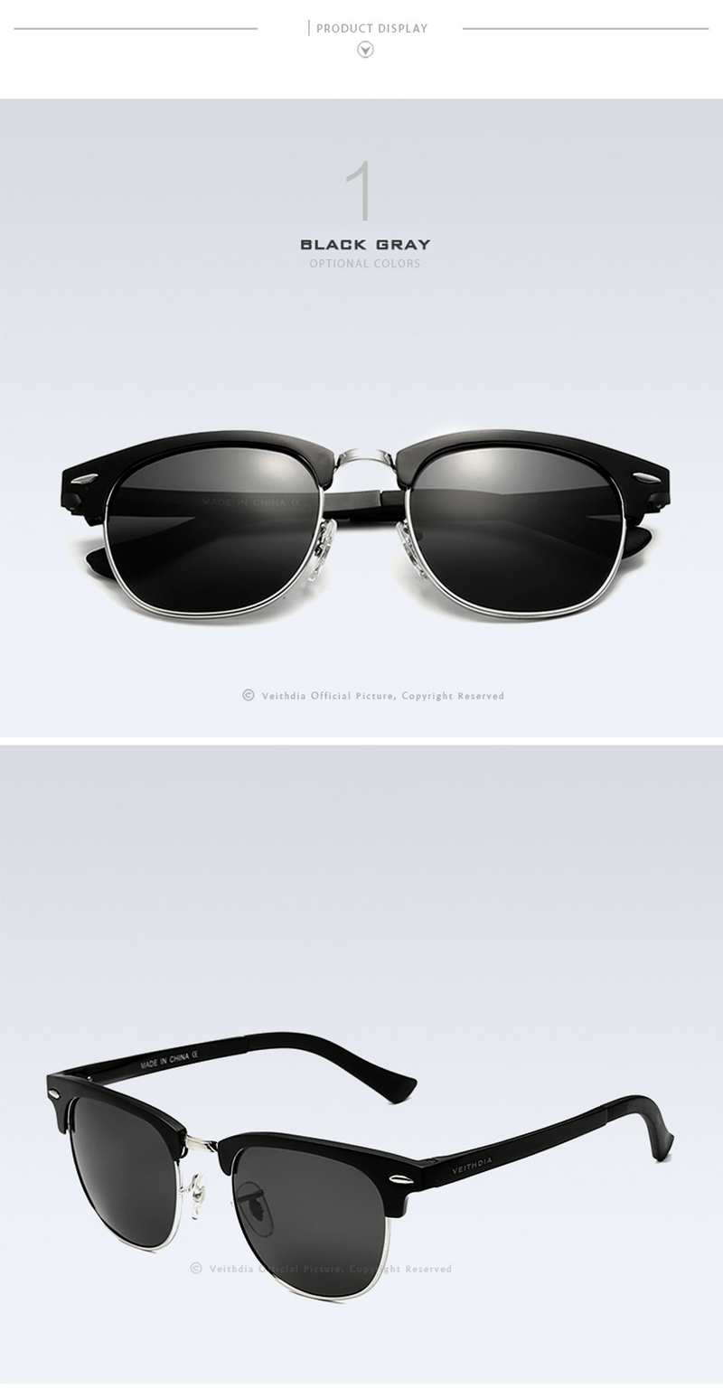 VEITHDIA Retro Sunglasses Unisex Aluminum UV400 Men Polarized Vintage Eyewear Outdoor Driving Women Sun Glasses For Male_voghion.com