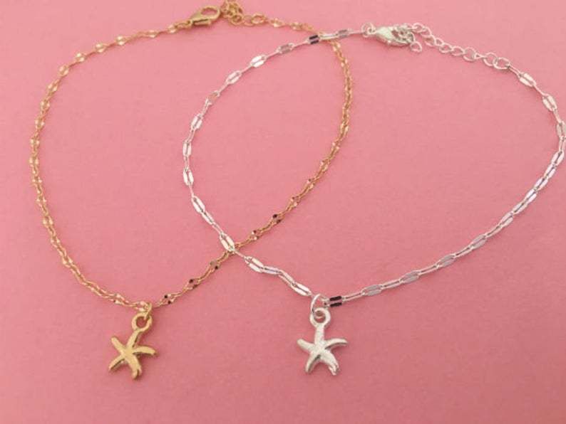 enkelbanden Mode legering metalen zeester ketting enkelbanden Zomer legering kleine sieraden enkelbanden_voghion.com