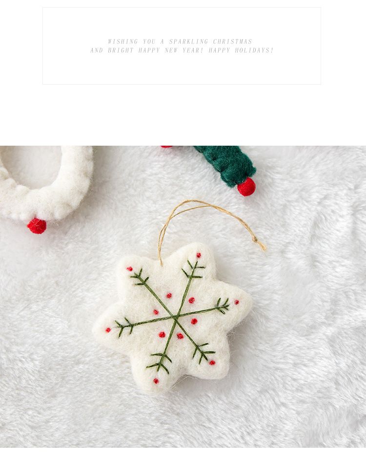 NUCHI Filz-Weihnachtsornamente, Mini-Schneeflocken & Baumschmuck zum Aufhängen, 7 x 8 cm, verschiedene Designs_voghion.com