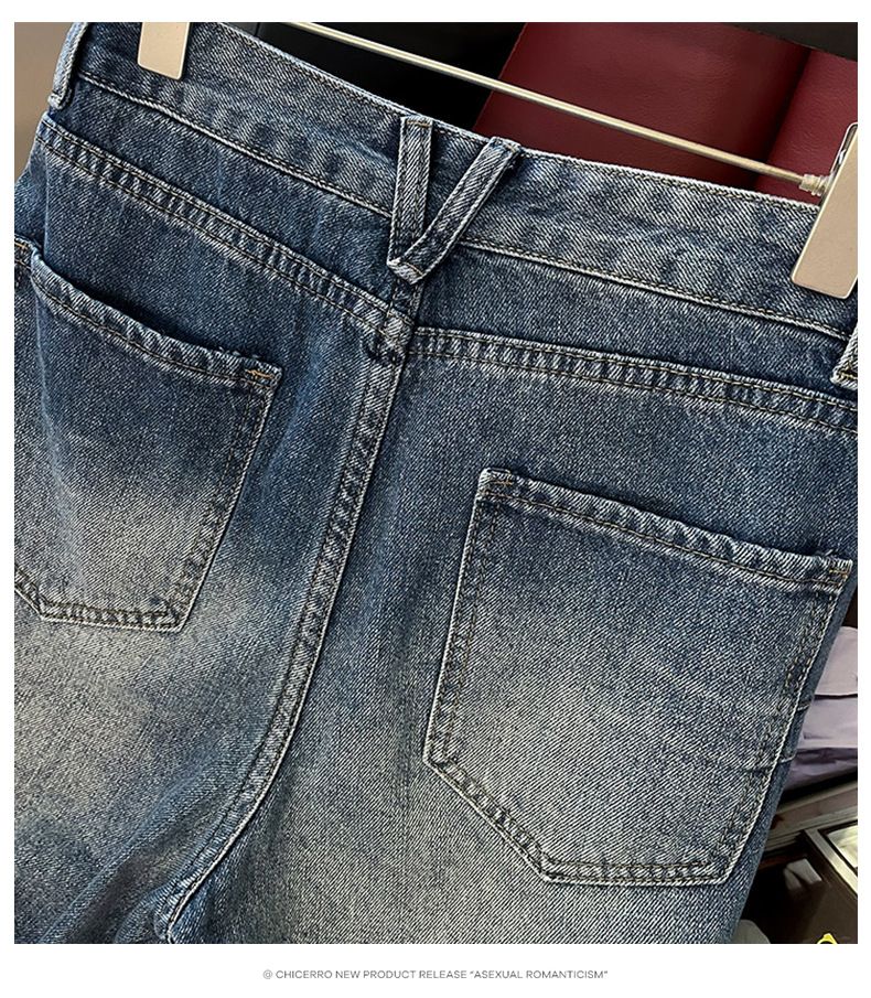 Damenbekleidung Damen Herbstmode lockerer Stil lässiger Modeanzug im westlichen Stil altersreduzierende Jacke weites Bein Jeans zweiteiliger Anzug_voghion.com