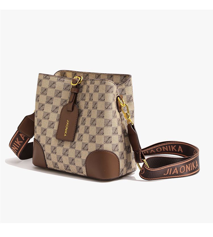 Women's Crossbody Bag Large Capacity PU Leather Printed Letter Shoulder Bag With Wide Strap For Daily Use_voghion.com