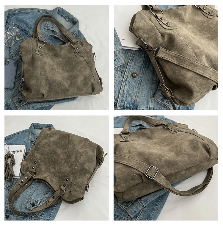 Damväskor med stor kapacitet Retro handväskor Högkvalitativ Messenger-väskor Vintage Crossbody-väskor Märke Axelväskor_voghion.com