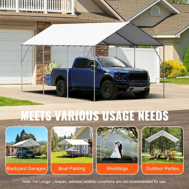 UV Top Carport 20 Ft Waterproof Protected, Shelter Easy X & Garage Replacement Installat Heavy-Duty Tent Tarp 10 Cover, Canopy_voghion.com