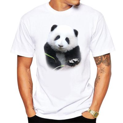 Ongeëvenaarde kwaliteit 2024 Panda Bloemenpatroon Bedrukt Heren T-shirt Los Kort Mouw_voghion.com