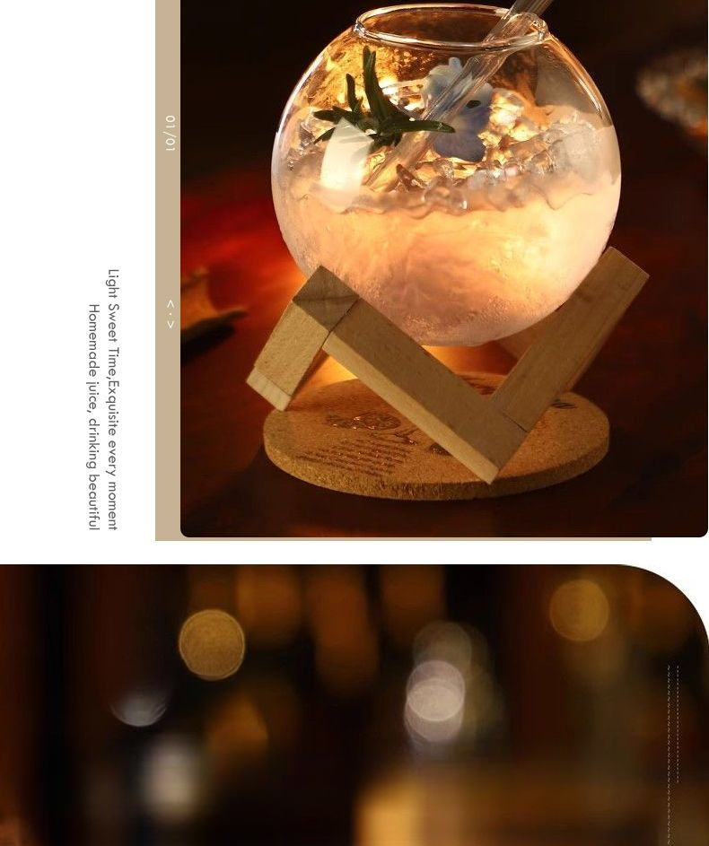 Personalized Moon Round Cocktail Ice Ball Atmosphere Wine Glass Bar Creative Juice Cup_voghion.com