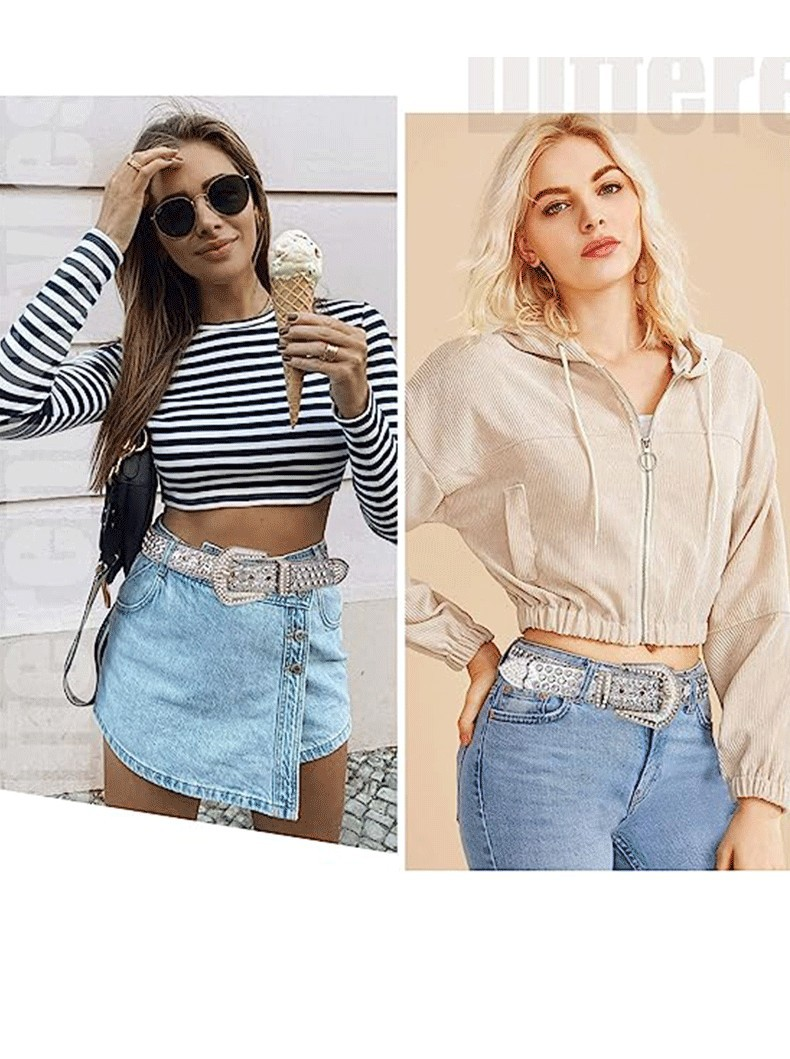 Curele de dama centura personalizata hot girl cu diamante, centura de dama cu nituri punk, centura retro cu catarama de inalta calitate in stoc_voghion.com