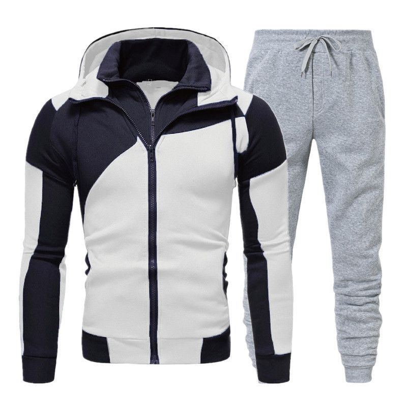 Pantaloni sportivi autunnali e invernali da uomo, casual, a maniche lunghe, due pezzi, con cappuccio, sportivi, esplosivi, da uomo_voghion.com