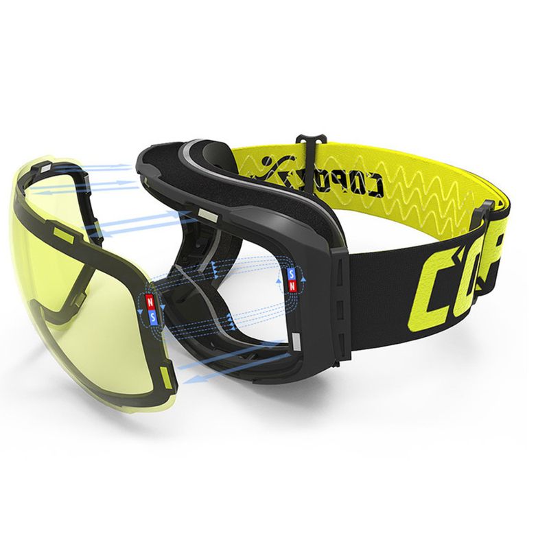 COPOZZ Magnetic Ski Goggles For Adults, Layer Anti-Fog, Unisex, Large Spherical Shape, Compatible With Prescription_voghion.com