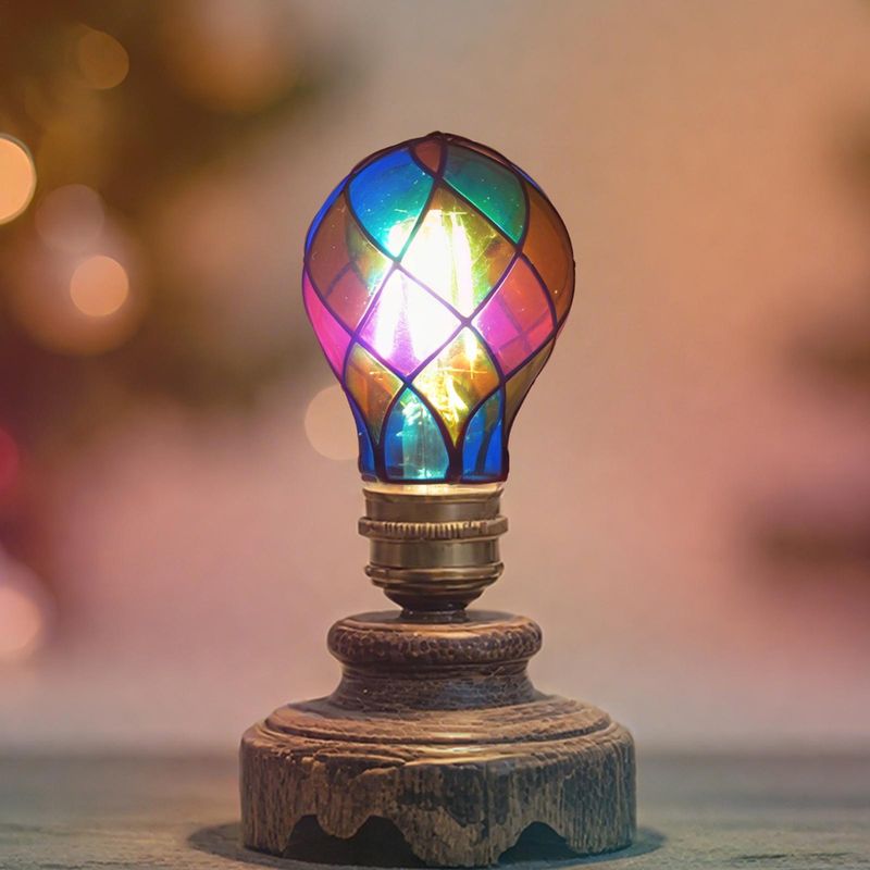 Lampadina LED in vetro colorato E26 4W 120V Lampadina LED colorata Illuminazione romantica per decorazioni per feste di Halloween e Natale Lampada da comodino_voghion.com