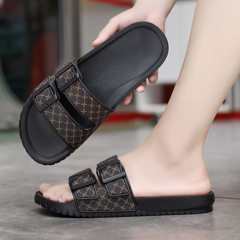 Boken Lao Hua Flat Bottom Two Strap Slippers Comfortable Outerwear Casual Fashion Versatile Large Beach Drag_voghion.com