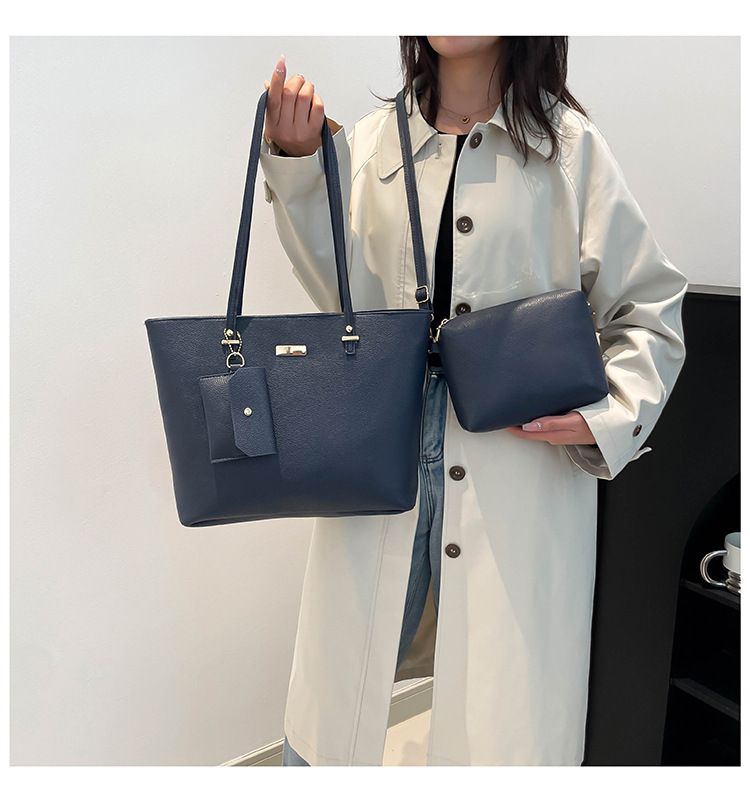 Women's Bags Combination Three Piece Large Capacity Underarm Bag New Fashion Casual Texture Commuting Women's Shoulder Tote Bag_voghion.com