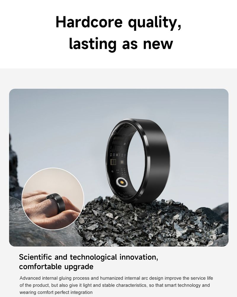 Men's Jewelry New Smart Ring Multi Function Ring Heart Rate Blood Oxygen Sleep Monitoring Ring Sports Step Counting Waterproof_voghion.com