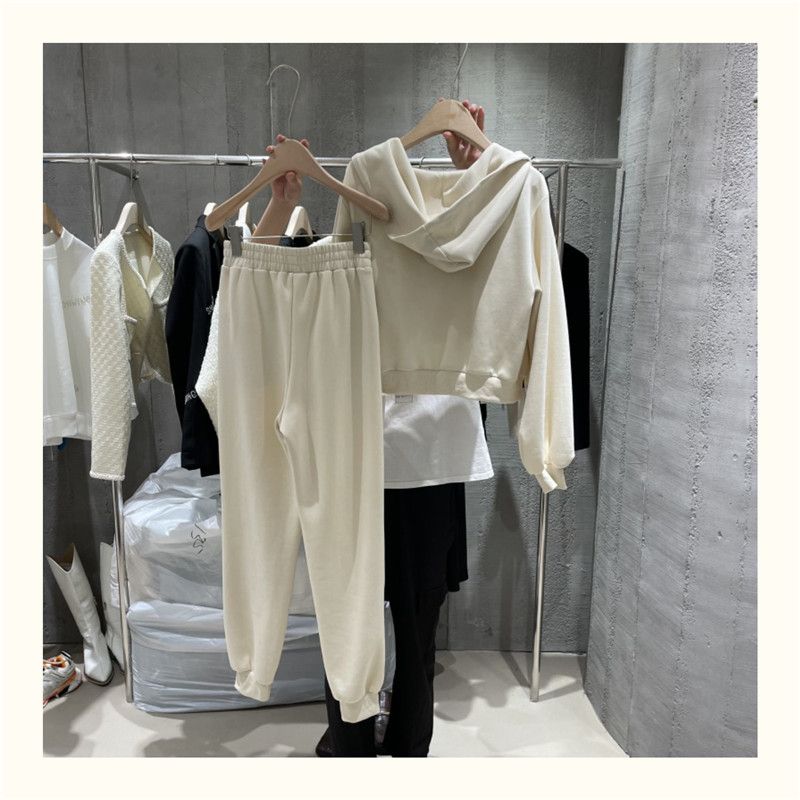 Leisure Sports Suit For Women Autumn 2024 Version New Long Sleeved Hooded Jacket, Stylish Vest Three Piece Set_voghion.com
