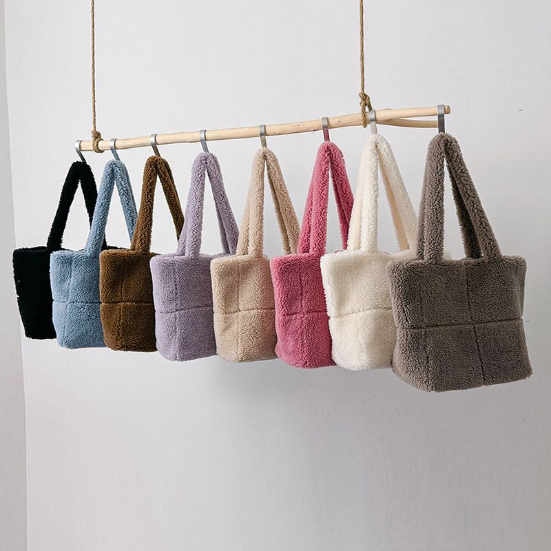 Beibei Shangpin 2023 Early Winter New Fashion Simple Fur Tote Versatile One Shoulder Handheld Women's Bag Bags_voghion.com