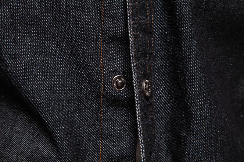 Camicia casual a maniche lunghe in cotone da uomo in denim lavato di alta qualità, autunno 2024_voghion.com