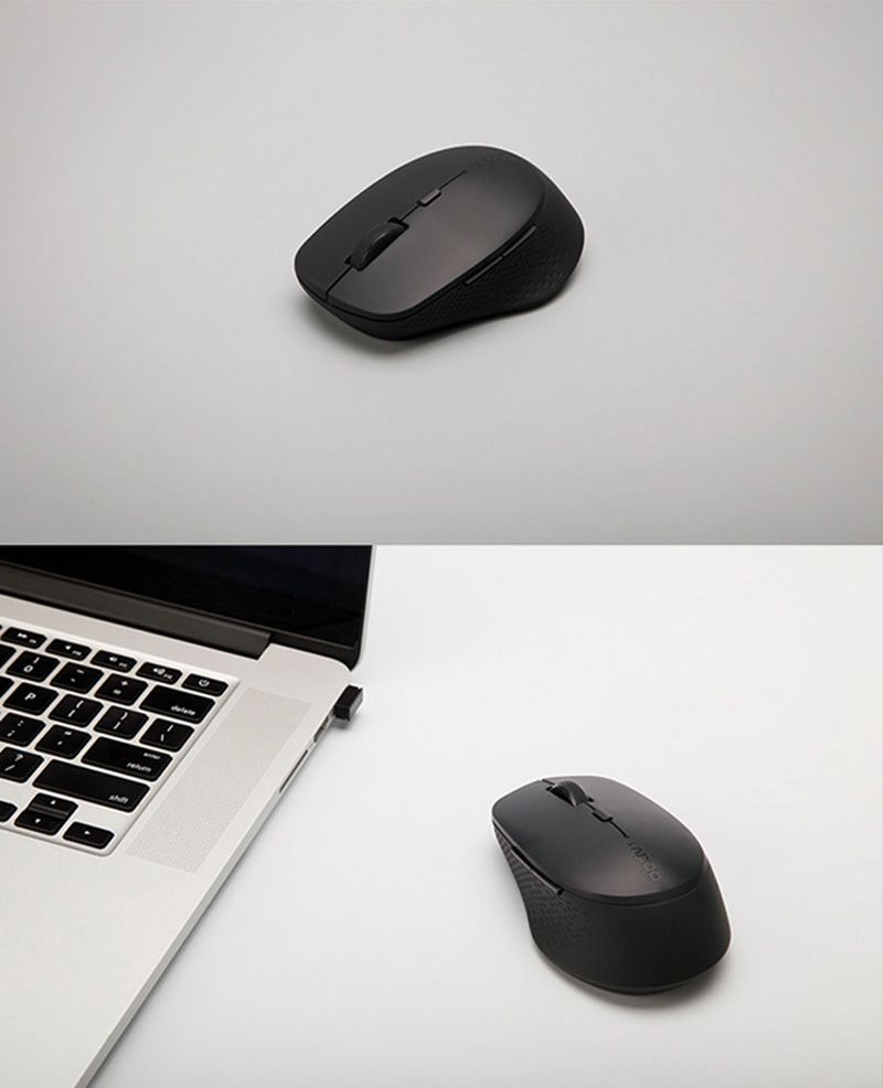 New Rapoo Multi-mode Silent Wireless Mouse With 1600DPI Bluetooth-compatible And 2.4GHz For Three Devices Connection_voghion.com