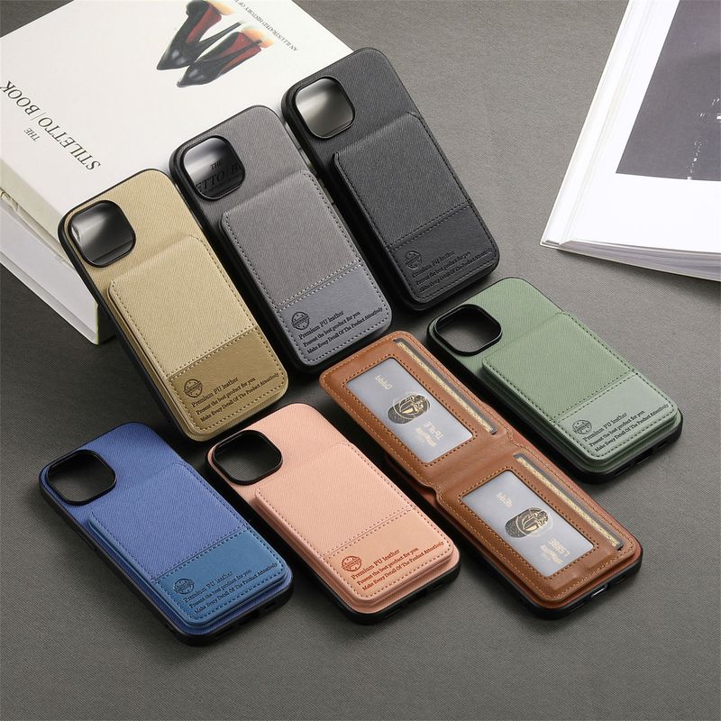 Custodia TechGlobe compatibile con iPhone 17 in similpelle, anti-magnetica, con porta carte RFID_voghion.com