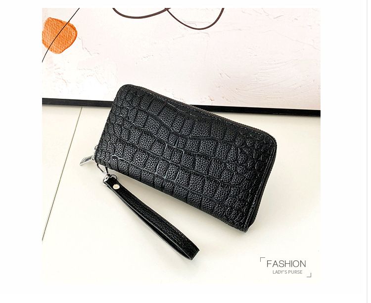 Bolsos para hombre, nuevo bolso de mano grande con estampado de cocodrilo, de un solo tirador, con múltiples ranuras para tarjetas y gran capacidad, con cremallera para teléfono móvil, moderno._voghion.com