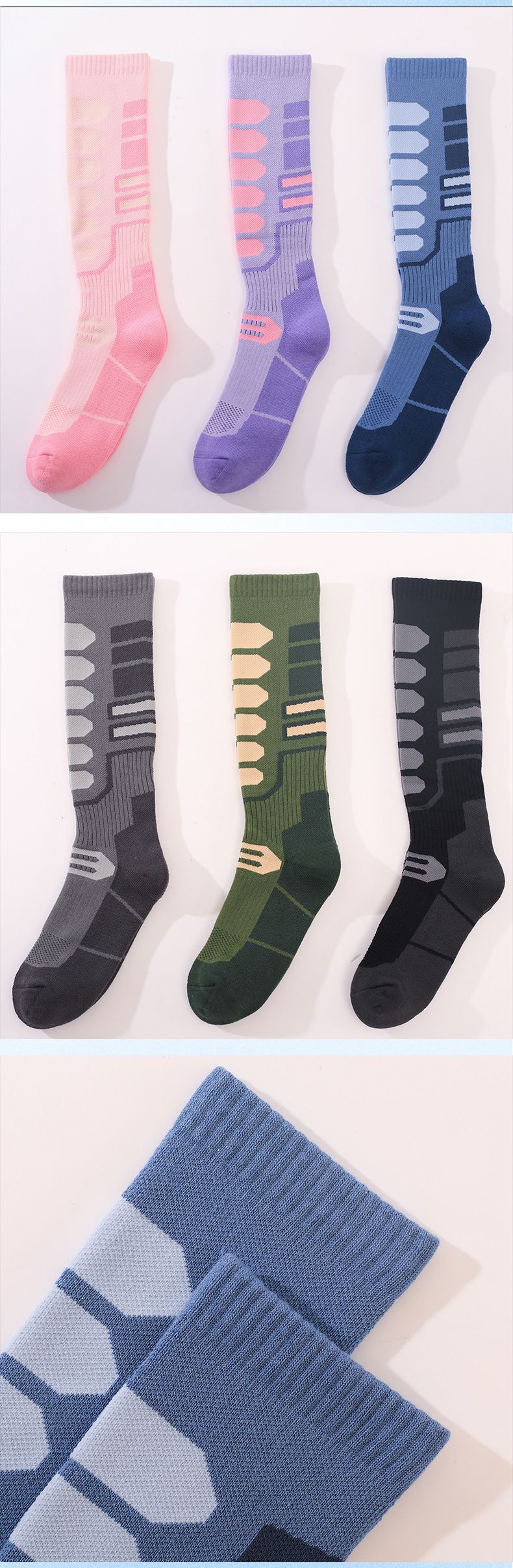 Professionele lange sportschoenen voor heren, warme hoge winterkousen voor dames, verdikte skisokken met handdoekbodem voor buiten_voghion.com