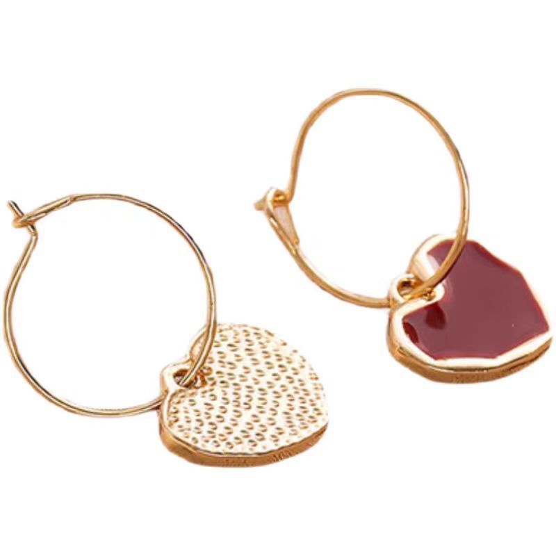 2025 neue Red Love Drip Ohrringe frauen Senior Design Einfache Und Vielseitige Ohrringe Frische_voghion.com