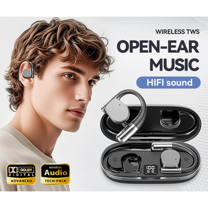 New Wireless Bluetooth M111 AI Smart Translation Earphones OWS Non-In-Ear Over-Ear Long Battery Life_voghion.com