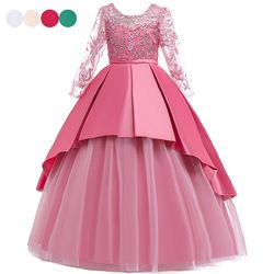 Prinses Lente/Zomer Bruiloft Kinderen Witte Bloemenmeisje Gastheer Piano Optreden Jurk Nieuw_voghion.com