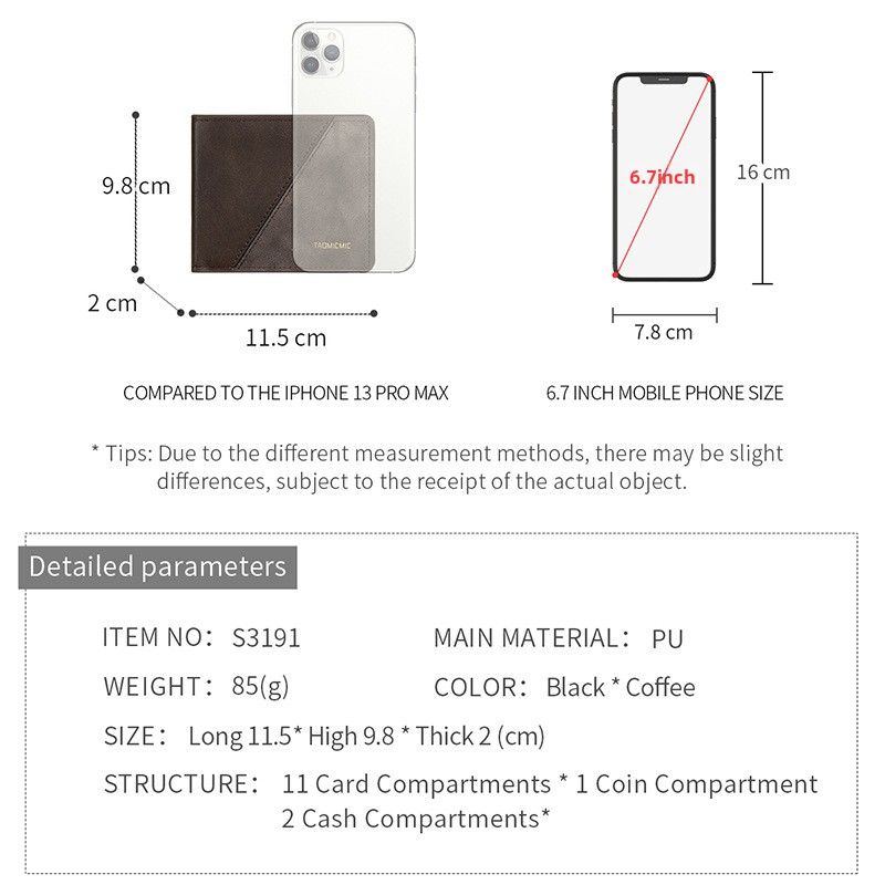 Men's Vintage Leather Wallet - Slim Bifold With Money Clip, 12 Card Slots & Large Capacity, Durable Stitched Design_voghion.com