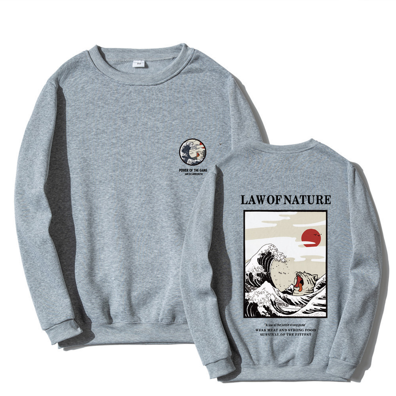 Trendy brand funny cat wave autumn and winter men and women leisure fleece sweater pullover Hoodie sweater men_voghion.com