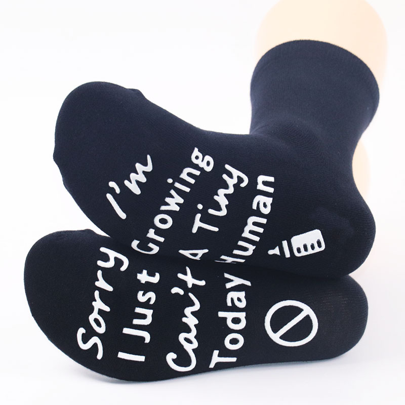 Désolé, je ne peux tout simplement pas. Chaussettes adhésives antidérapantes avec lettres anglaises amusantes pour petits humains_voghion.com