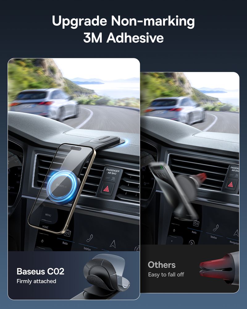 Baseus C02 Magnetic Car Phone Holder Easy Paste With Universal Compatibility For Dashborad_voghion.com