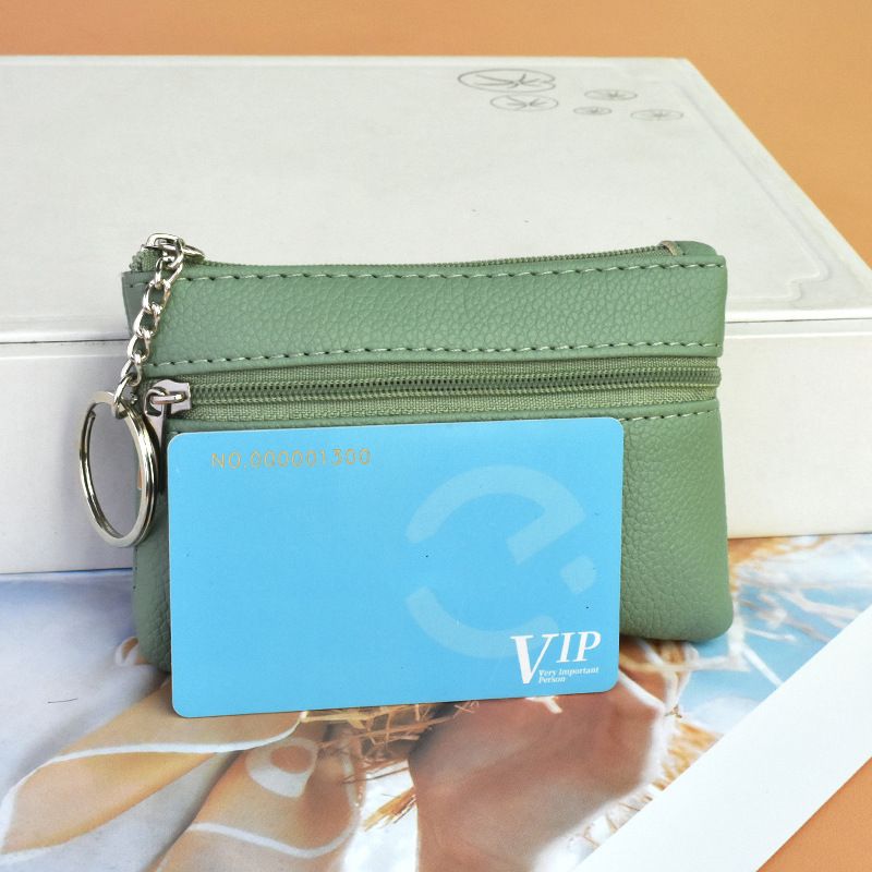 New Style Solid Color Women's Mini Coin Purse Soft Surface Fashionable Cute Small Card Holder Simple Fashion Fresh Key_voghion.com