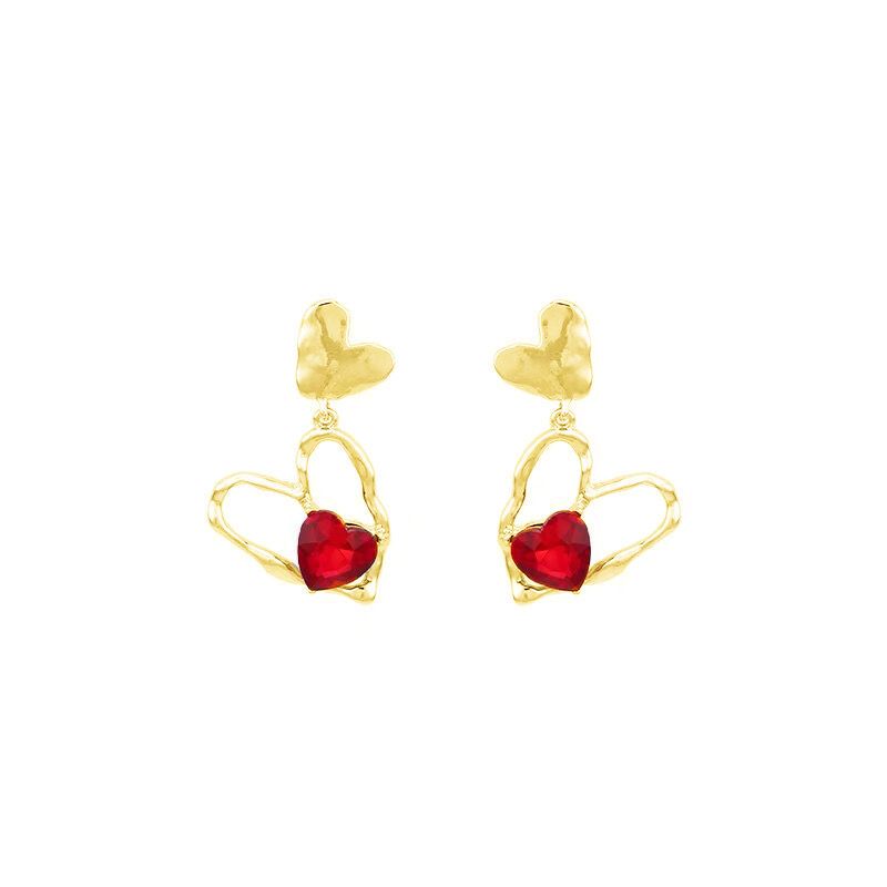 Orecchini di alta qualità hip-hop con aghi in argento esagerati color oro per ragazze hot da donna, in stile vino rosso_voghion.com