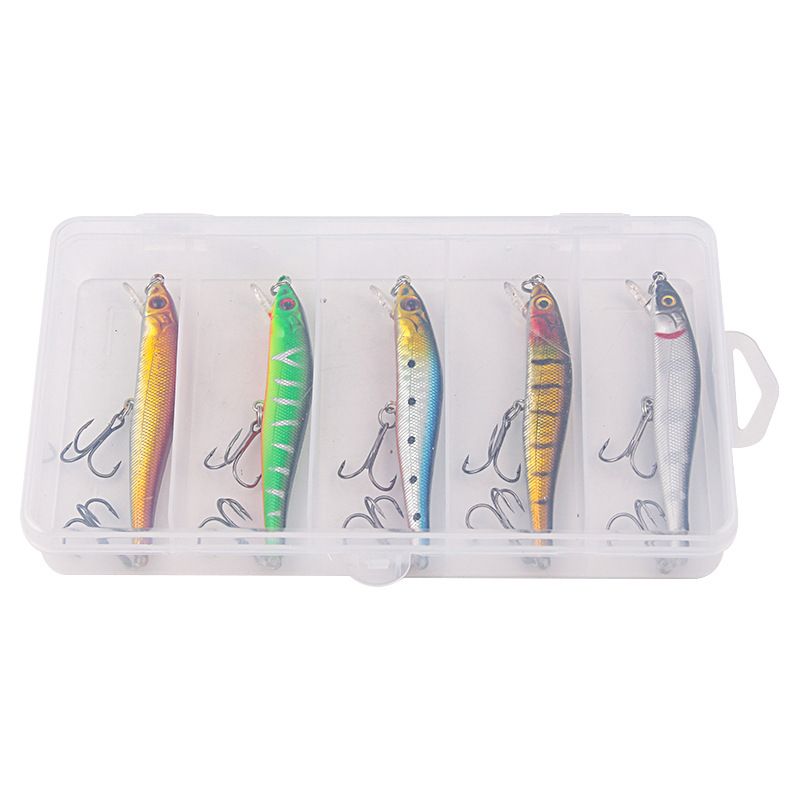 Esca galleggiante classica da 8 colori, 10,7 cm, 6 g, con perline ad anello + tre ganci potenziati per attaccare l'esca di simulazione del branzino_voghion.com