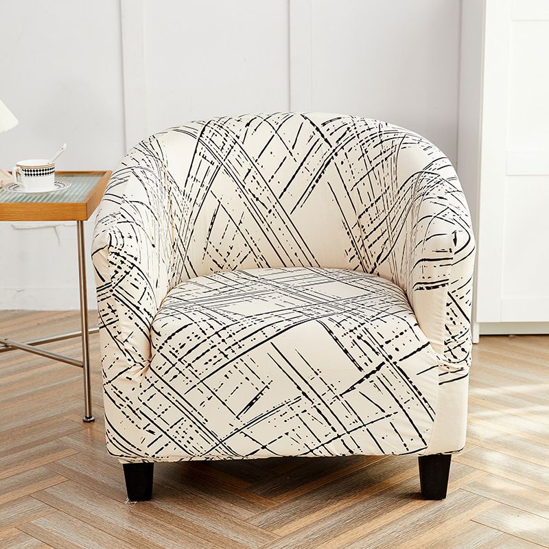 Elastic printed semicircular sofa cover Internet cafe sand coffee shop hotel leisure card seat all-inclusive single sofa chair cover_voghion.com
