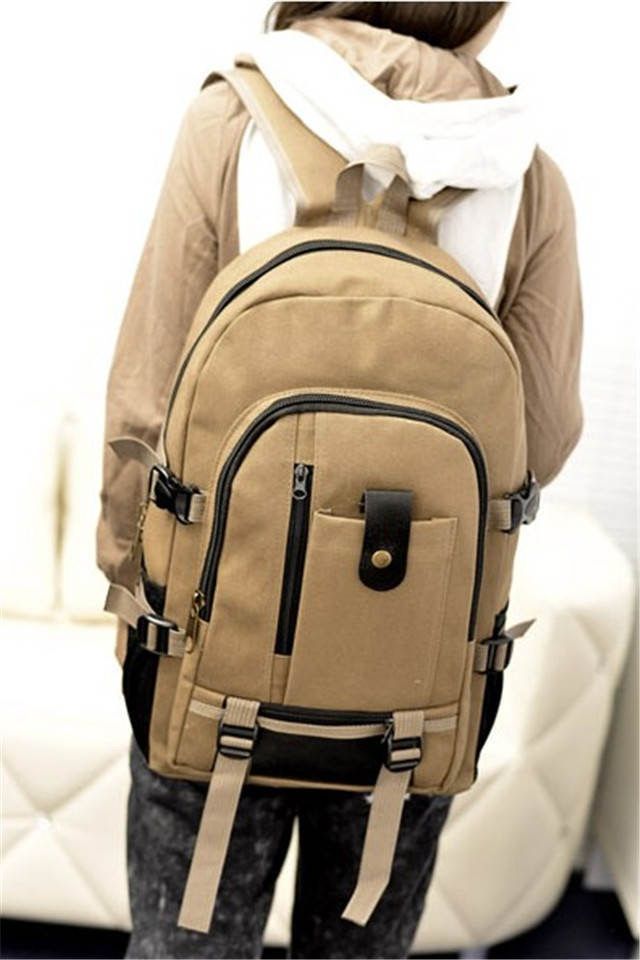 【Chunfan】Zaino in tela per uomo, zaino semplice e di grande capacità, borsa da viaggio per studenti in stile coreano per la scuola_voghion.com