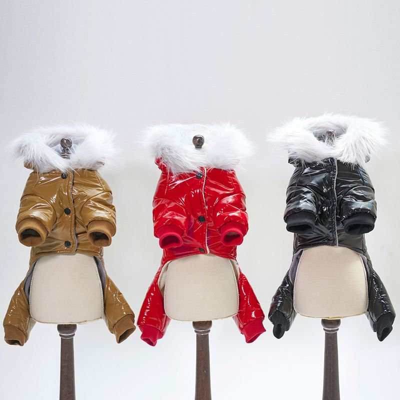 Teddy Dog Pet Clothing Autumn/Winter New Thickened for Wind and Snow Four Leg Cotton Coat_voghion.com