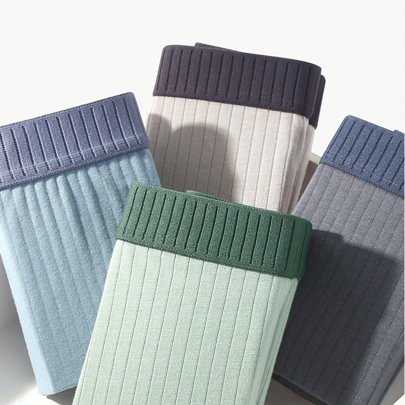 MERCURY 4 pezzi/lotto boxer a righe in cotone da uomo, intimo sexy da uomo, mutandine da uomo, pantaloncini, mutandine Freegun, taglie forti_voghion.com