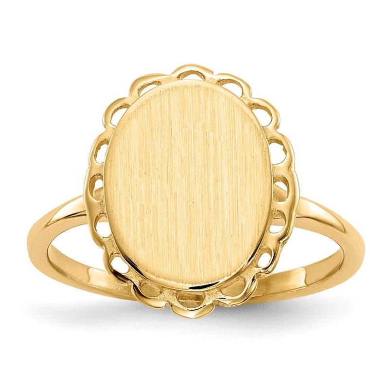 Alloy With 10k Yellow Plating 11.5x9.0mm Open Back Signet Ring_voghion.com