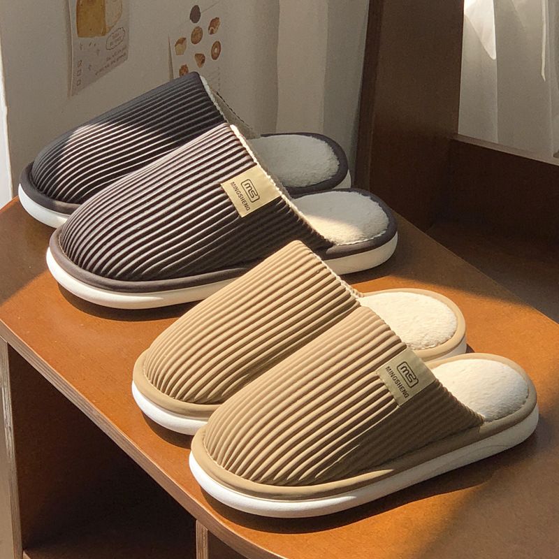 Mercury Home PU-Leder wasserdichte Baumwollpantoffeln Herren, Herbst und Winter, Bodenwischer für Damen, rutschfeste Indoor-Paare 2024 Neu_voghion.com