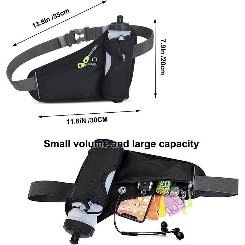 Cross-border Running Outdoor Fitness Waist Multi-functional Water Bottle Key Phone Bag Factory Direct Sale Lightweight_voghion.com