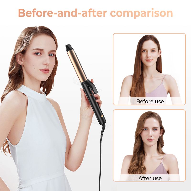 Fer à friser automatique 32 mm, très populaire, pour cheveux lisses et bouclés, sans danger pour les cheveux ondulés, multifonction_voghion.com