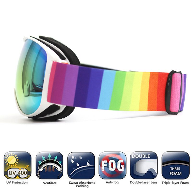 Children's double-layer anti fog ski mountaineering goggles, winter skiing goggles for men and women_voghion.com