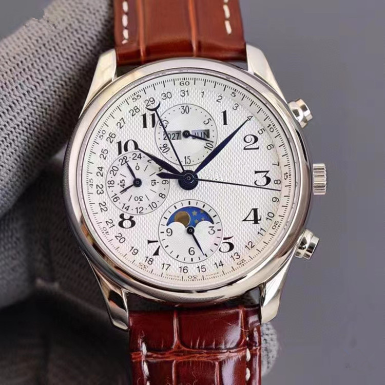 Zhanxi Mingjiang Vollautomatische mechanische Business-Mondphasen-Achtzeiger-Herrenarmbanduhr mit Lederarmband_voghion.com