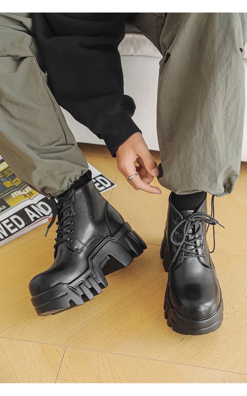 Gear Bottom Erhöhte Martin-Stiefel mit dicker Sohle Herren-High-Street-Bulldozer-Tooling-Lokomotivstiefel Derby-Stiefel mit mittlerem Kopf_voghion.com
