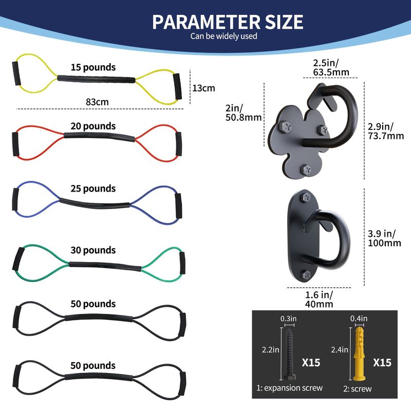 6-piece High Speed Boxing Training Rope TPE Elastic Drawstring Resistance Band Fitness Physical Therapy Exercise_voghion.com