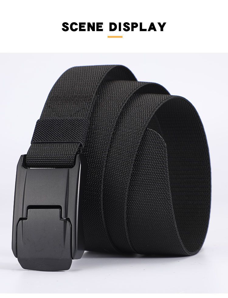 HOT New Stretch For Men and Women Hard Alloy Quick Release Buckle Strong Real Nylon Unisex Elastic Overalls Work Belt_voghion.com
